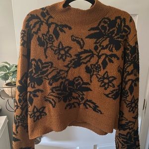 Topshop camel mock neck sweater